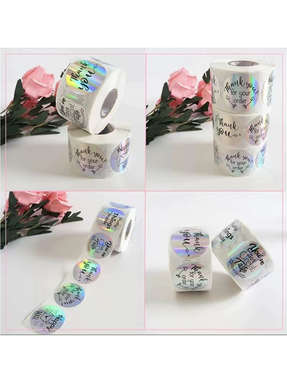 500 Roll Holographic Thank You Stickers PRICE IS FIRM - Picture 4 of 6